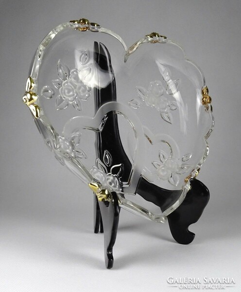 1I639 heart shaped waltherglas glass centerpiece serving bowl