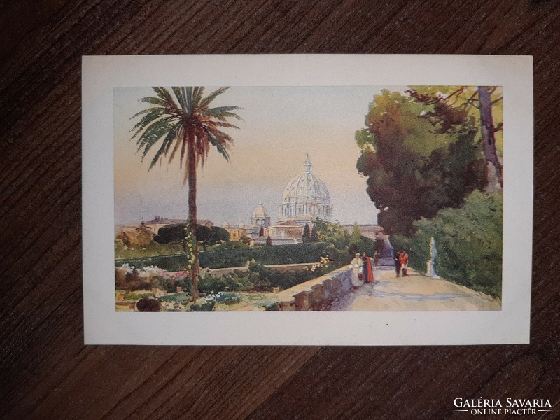 Antique postcard in Vatican