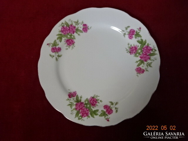 Chinese porcelain flat plate with rose pattern. He has! Jókai.