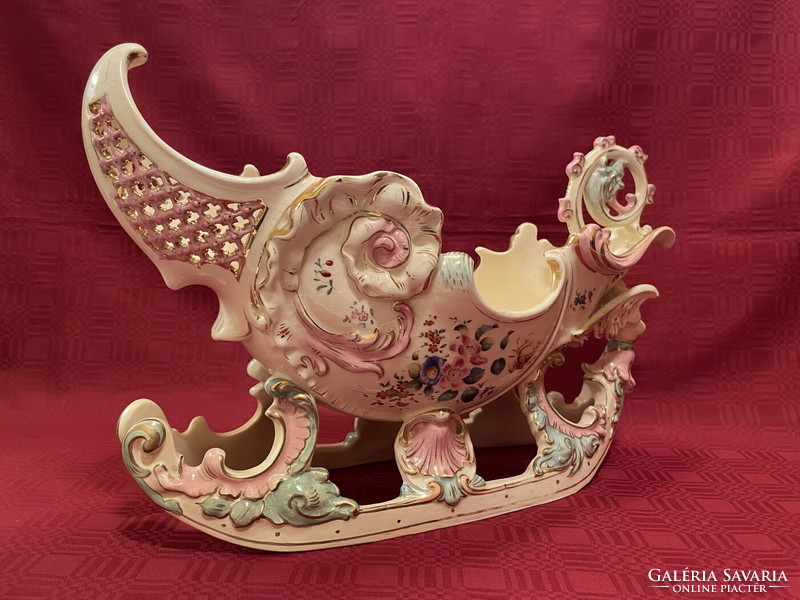 Old, fischer, neo-rococo, sledge-shaped fruit holder