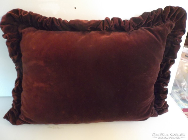 Pillow - hand embroidery - 60 x 40 cm - thick velvet back - old - pillow - Austrian - flawless