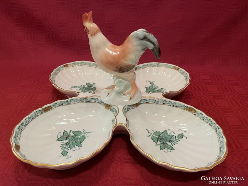 Herend's wonderful serving bowl with rooster tongs