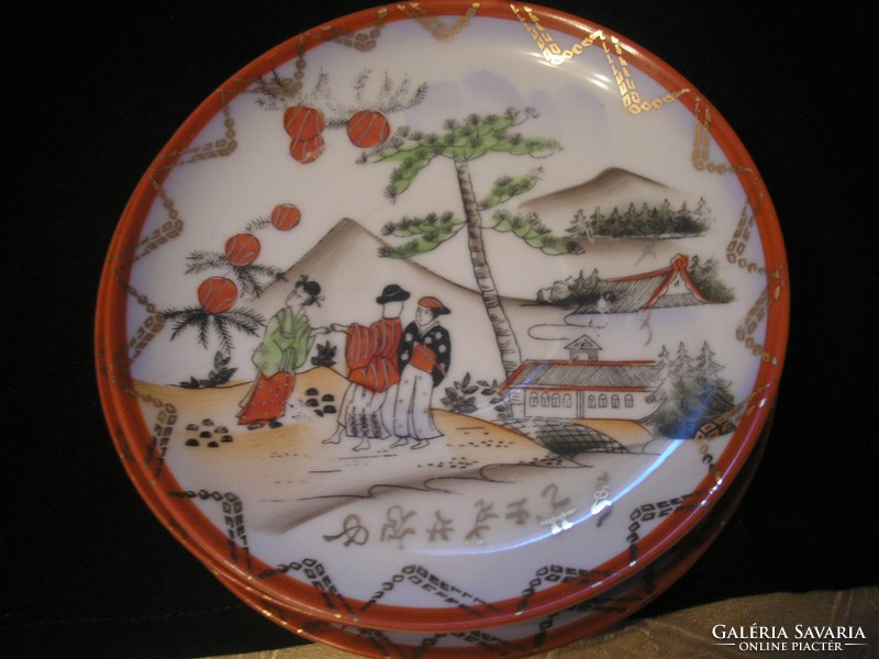 Antik JAPÁN  Porcelán Kínáló hibátlan vitrintárgy Tálka,4-db egyben