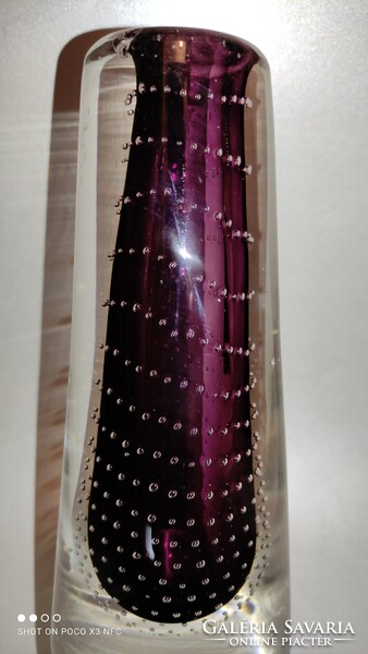 RITKASÁG Theresienthal Glaswerke SOMMERSO üveg váza 1970-es évek