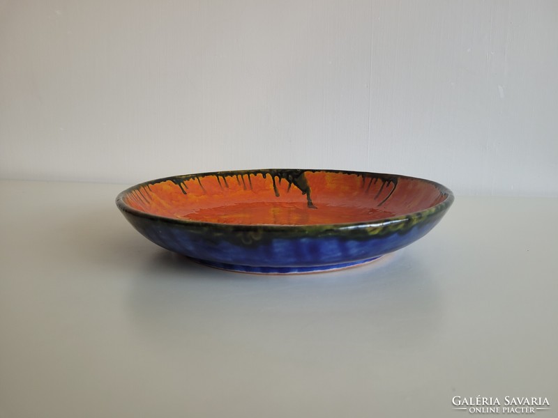 Retro kerámia tál fali tányér régi dísztányér mid century falidísz 29 cm