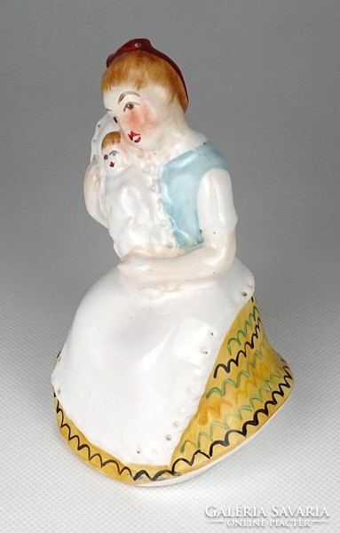 1I751 Anya gyermekével mázas kerámia szobor 13 cm