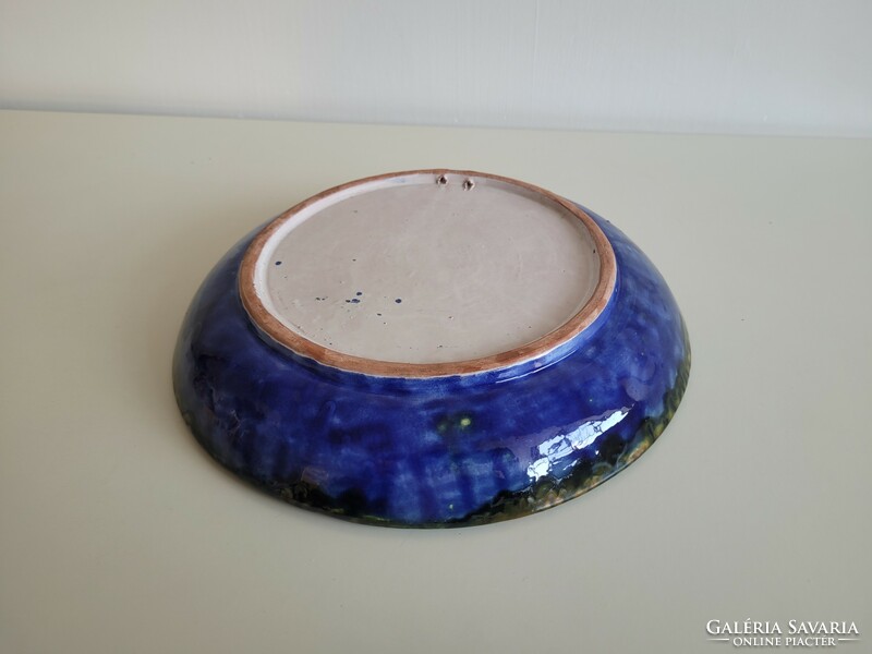 Retro kerámia tál fali tányér régi dísztányér mid century falidísz 29 cm