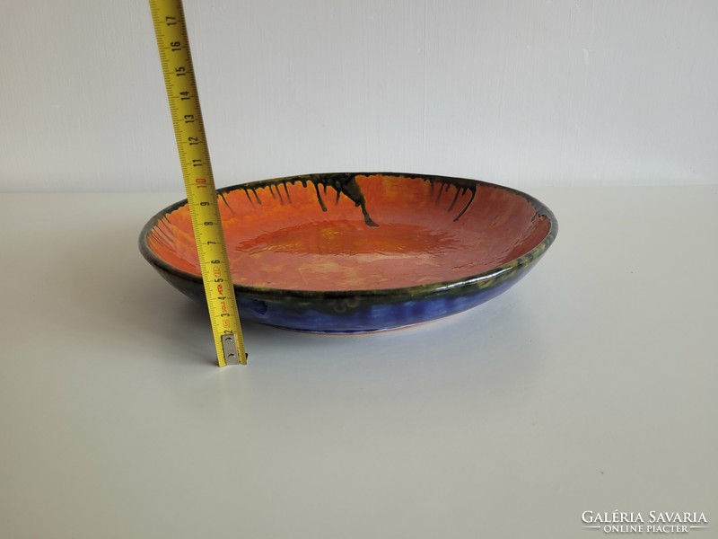 Retro kerámia tál fali tányér régi dísztányér mid century falidísz 29 cm
