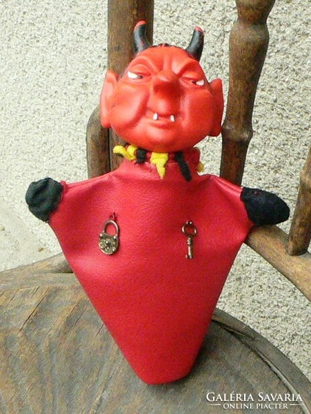 Old rubber head Krampus glove puppet figure