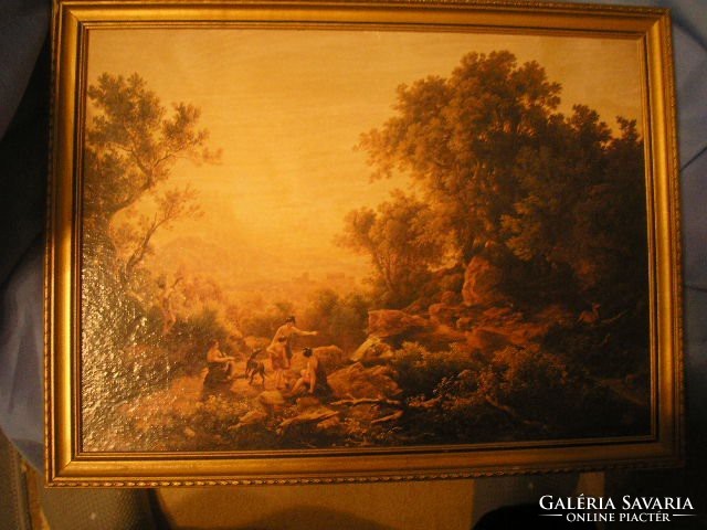 U 2 Mitológiai kép aranyszínű keretben 42 x 30 cm szinte  keret árban