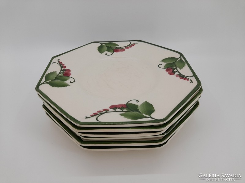 Villeroy & Boch, antik, fajansz süteményes tányérok, 6 db
