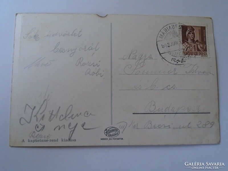 D190293  Régi képeslap - Máriabesenyő, Grassalkovich- pihenő 1943