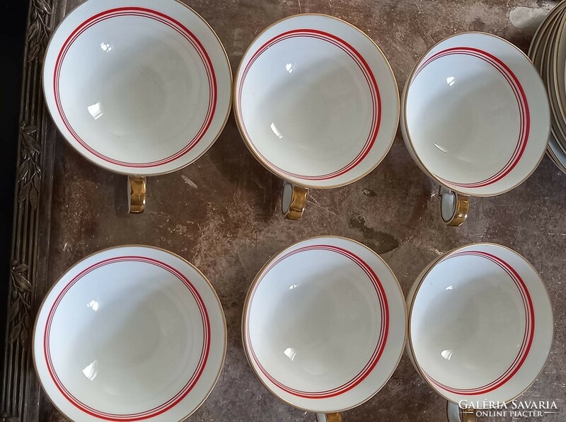 H & c, haas & czjzek, art deco chocolate / coffee porcelain set with tray with cake plates