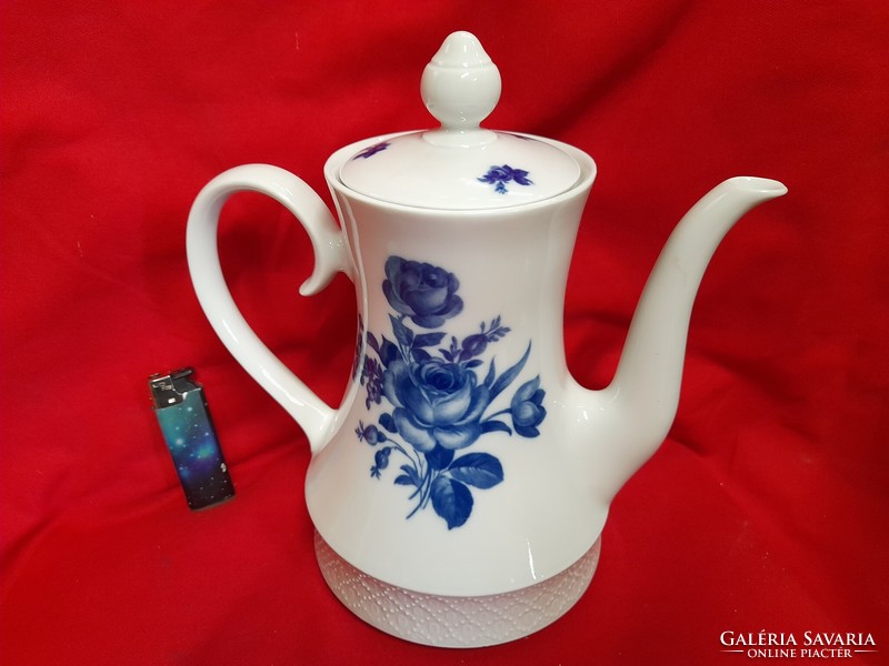 German, German Arzberg Schumann Bavaria blue rose pattern with porcelain lid spout, jug and jug.