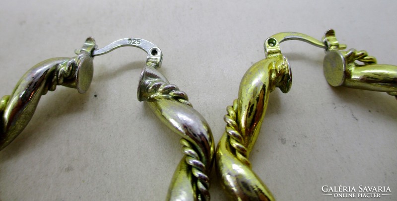 Beautiful handcrafted gilded silver hoop earrings