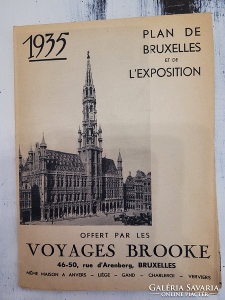 Brüsszel térképe és kiállításai, ajánlások 1935.