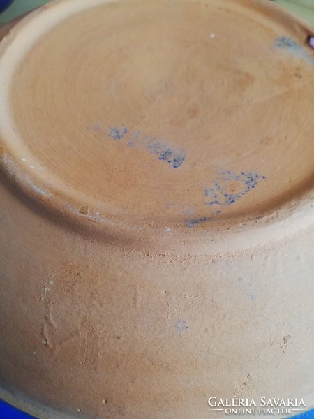 Régi kék-fehér kerámia váza és falitányér