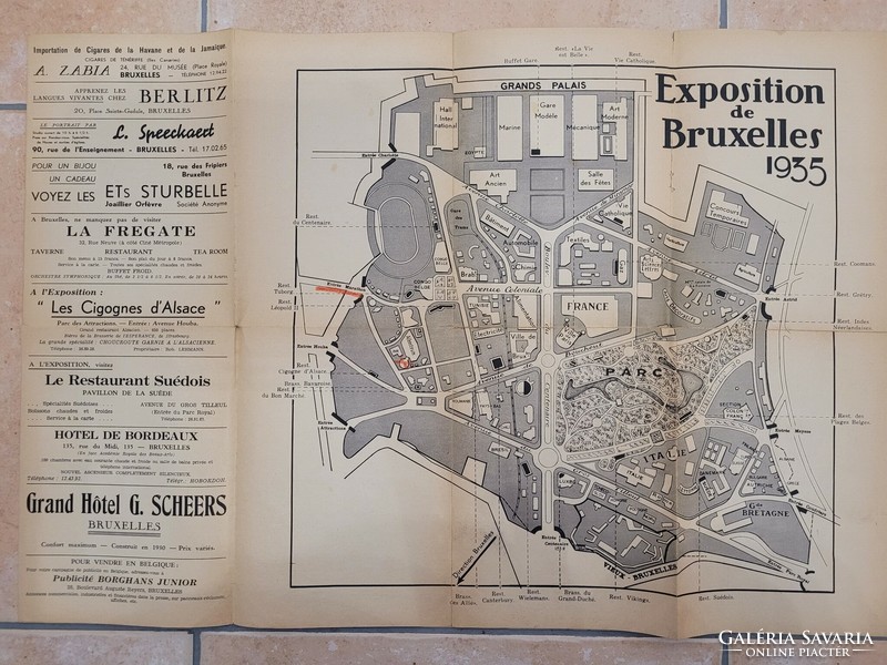 Map and exhibitions of Brussels, recommendations 1935.