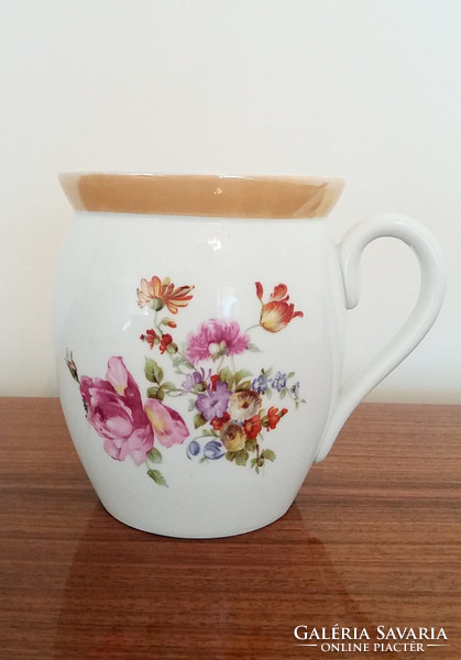 Old floral jar marked porcelain d.F. Mug