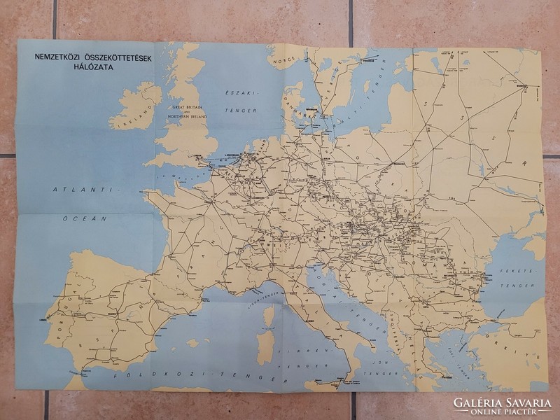 Magyarország vasúti térképe, Nemzetközi összeköttetések hálózata, Budapest, 1977.