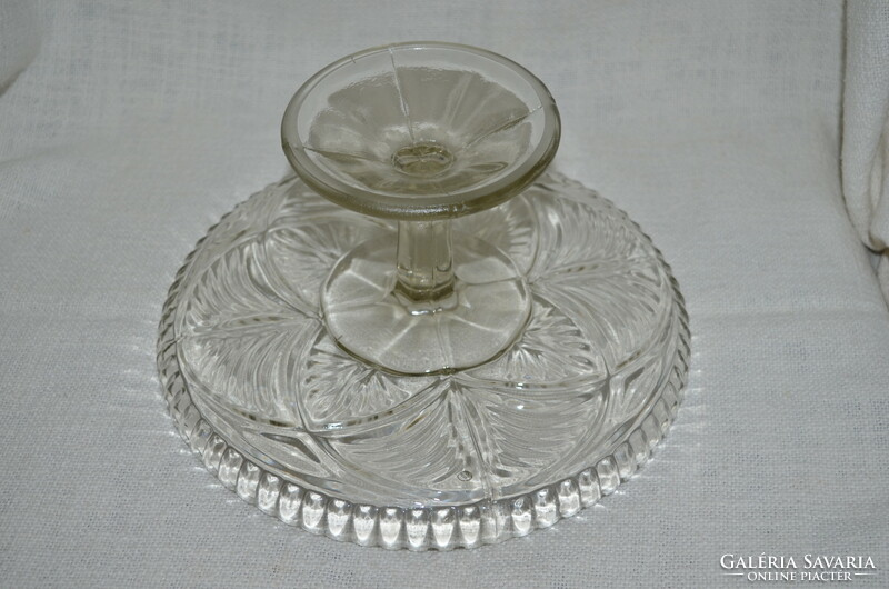 Cake bowl with cast glass base (dbz 00125)