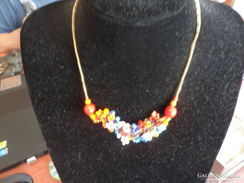 Colorful pearl necklace_ summer wear_