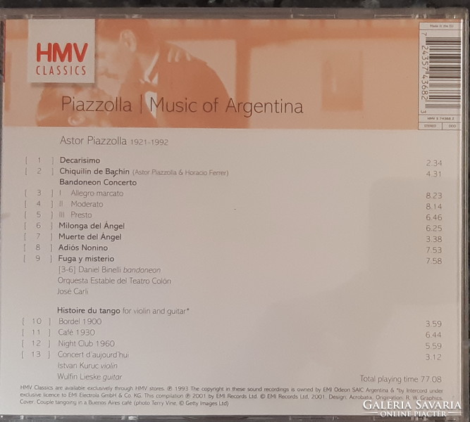 ASTOR PIAZZOLLA  : MUSIC OF ARGENTINA    CD