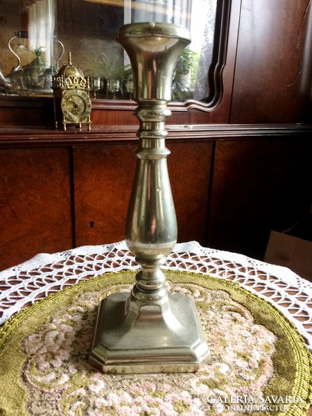 Old silver-plated alpaca, elegant candlestick to enhance the festive atmosphere