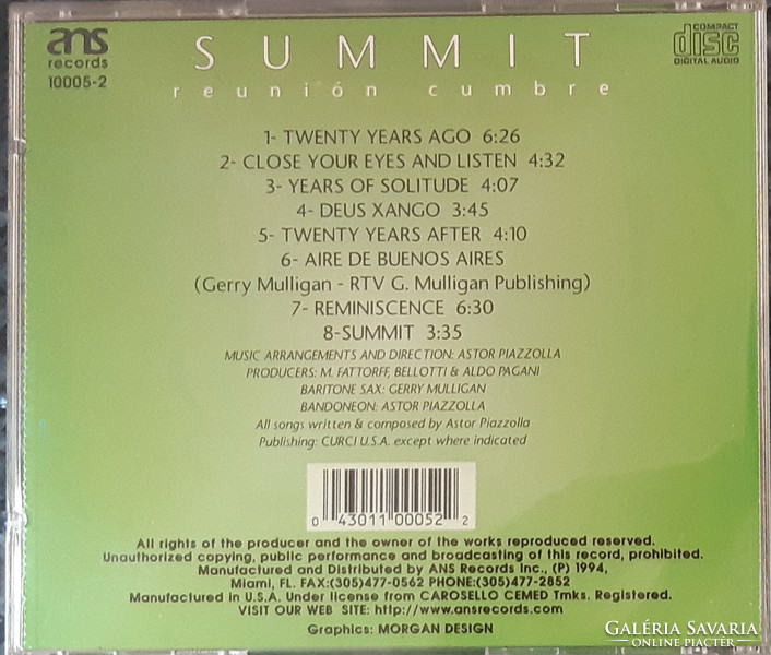 Astor piazzolla gerry mulligan: summit cd