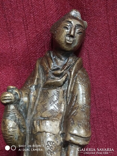 Antik japán bronz szobrocska (levélnehezék) a MEINI korszakból (20.sz. eleje)