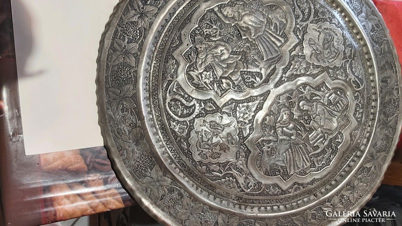 18th Century Large Wall Bowl Handmade Goldsmith Work Material Silver and Bronze. I think so