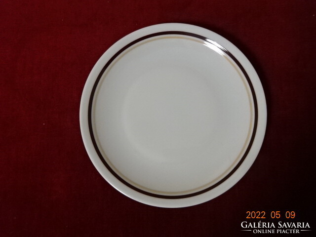 Lowland porcelain small plate with brown stripes. He has! Jókai.