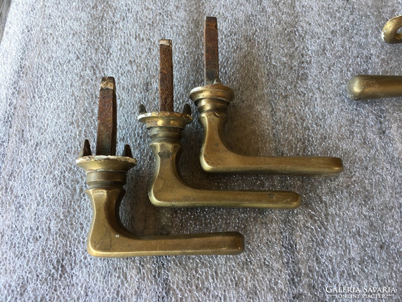 6 old copper window handles in one