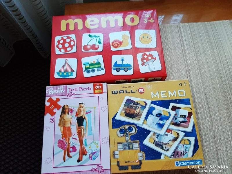Board game, puzzle, memory developers, 3 pcs
