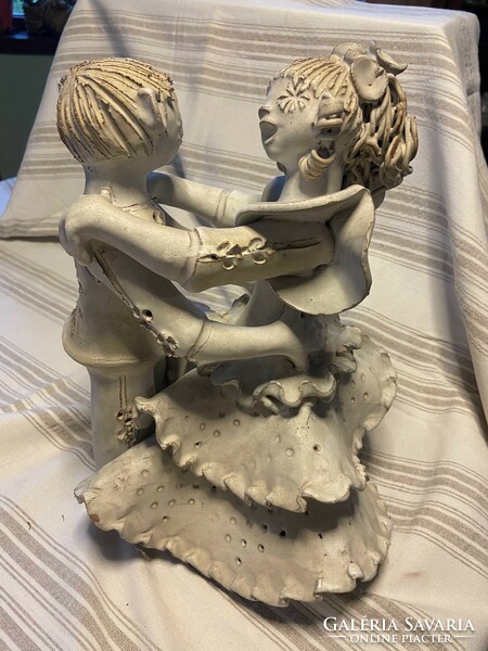 Eva Kovács ceramic statue: dancing couple 30 cm