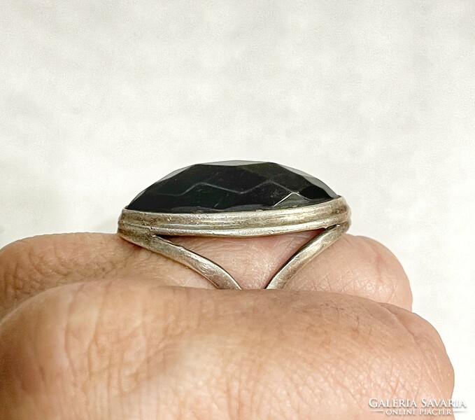 Vastag ónix köves ezüst gyűrű