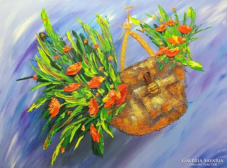 Molnár Ilcsi  " Szatyor a szélben  " című munkám - akril festmény
