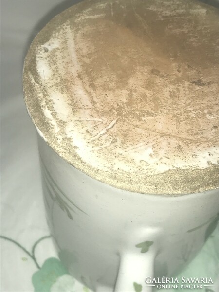 Antik  kézifestett  lóval díszített sörös  kerámia mázazott kupa
