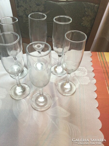 Retro champagne glass 6 pieces 18 cm