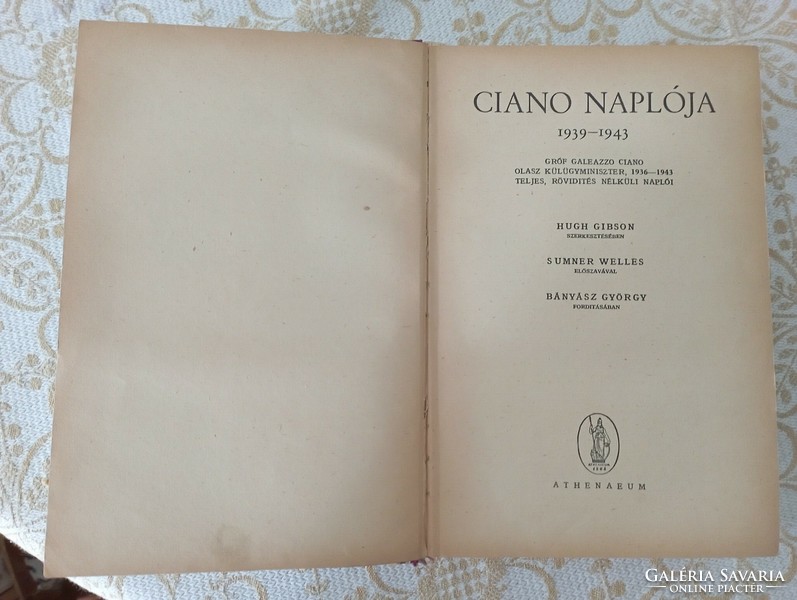 Ciano naplója 1939-1943 (Athenaeum)