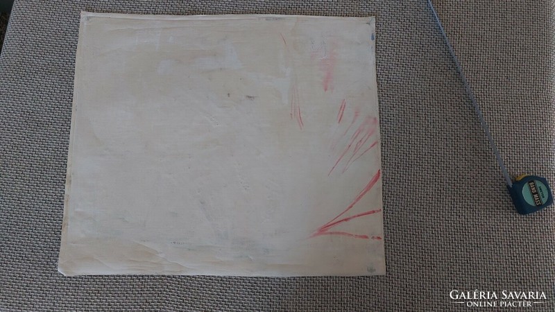 (K) Jelzett Absztrakt festmény 54x46 cm vászonra festve, kartonra ragasztva