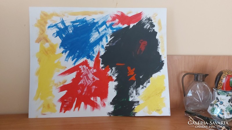 (K) marked abstract painting 50x40 cm