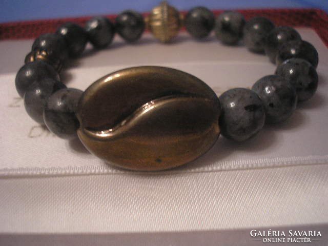 U2 art deco snowflake obsidian stylish bracelet in rare condition
