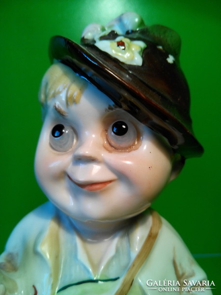 Extremely rare collector's perfume lamp, aroma lamp, mood lamp, Tyrolean boy's porcelain lamp