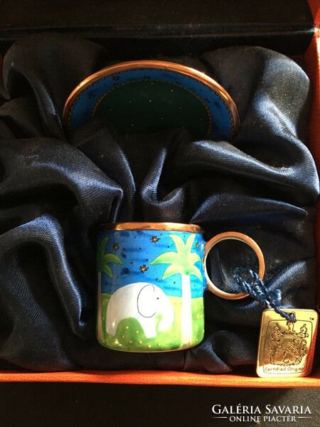Charlotte Di Vita Night Elephant Miniature Cup & Saucer. Ltd Edition