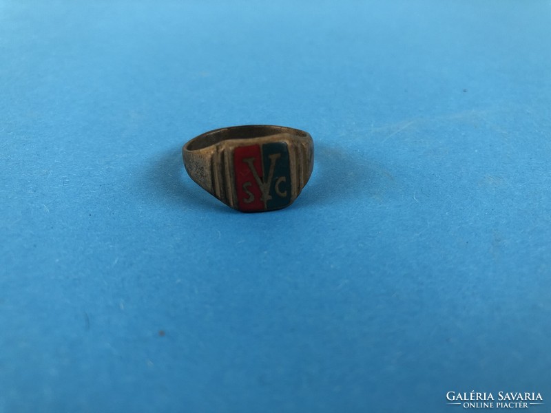 Old iron sc copper ring - soccer relic