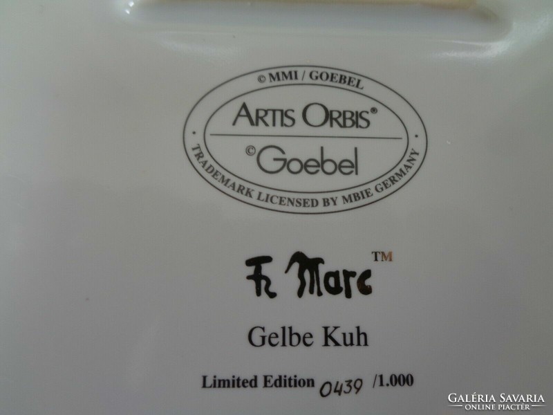 Goebel Artis Orbis  Gelbe Kuh Wall Plaque Ltd Ed 0436/1,000
