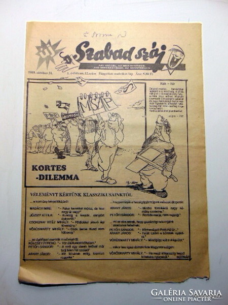 1989 október 31  /  Szabad száj  /  Régi újság ritkaság Ssz.:  21195