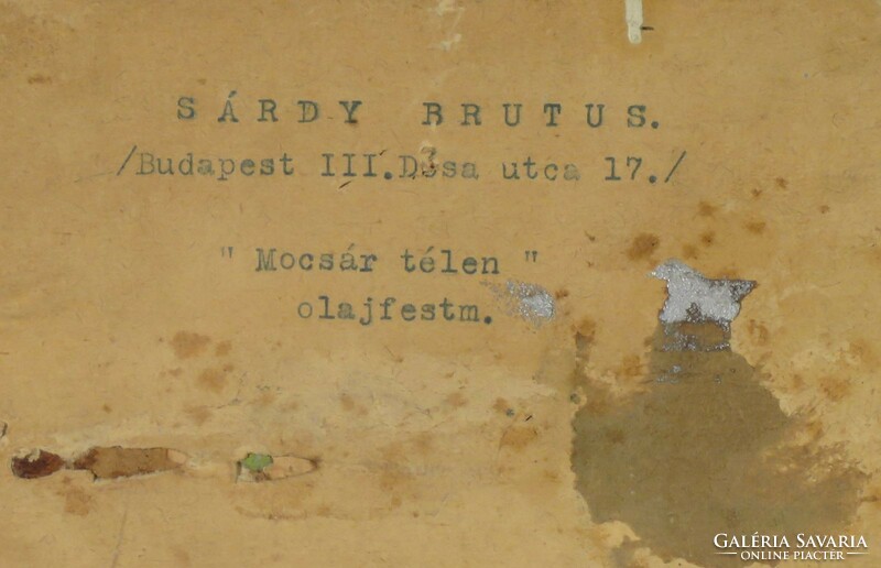 Sárdy Brutus : "Mocsár télen" 1941