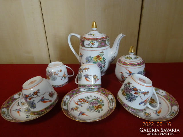 Chinese porcelain tea set, golden pheasant pattern, transparent. He has! Jókai.